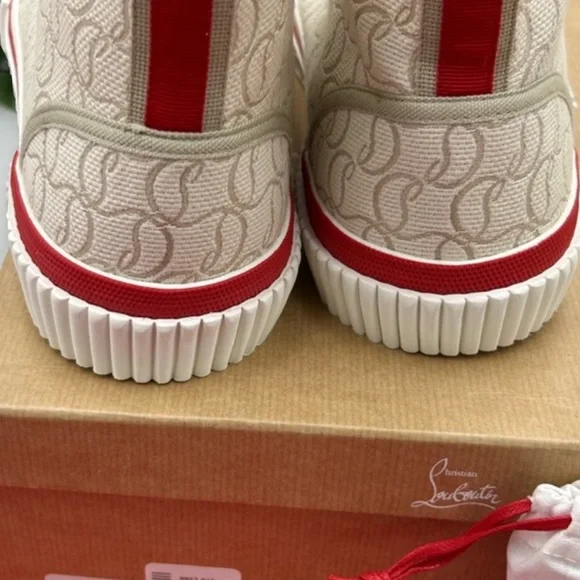 Men’s Christian Louboutin Pedro Jacquard High top Sneakers. Size 43